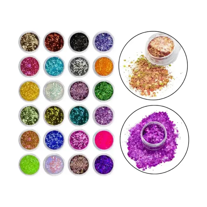 Kit Glitter Flocado Mix 24 Cores Girl Fatale para Unhas
